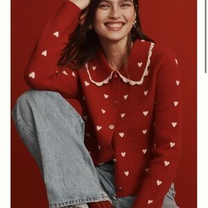Anthropologie NVLT Heart Icon Knit Jacket NWT